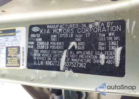 2013 Kia Soul z USA, uszkodzony, nr VIN KNDJT2A56D7527362